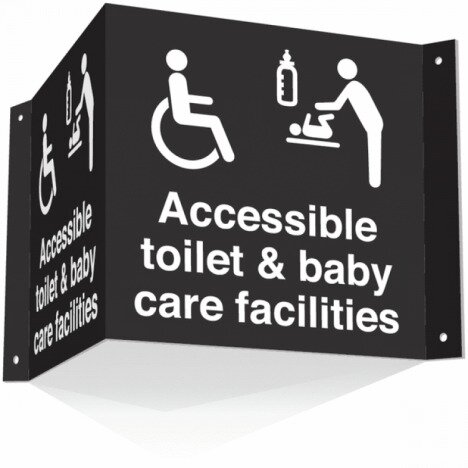 Accessible Toilet Baby Changing Projecting Signs